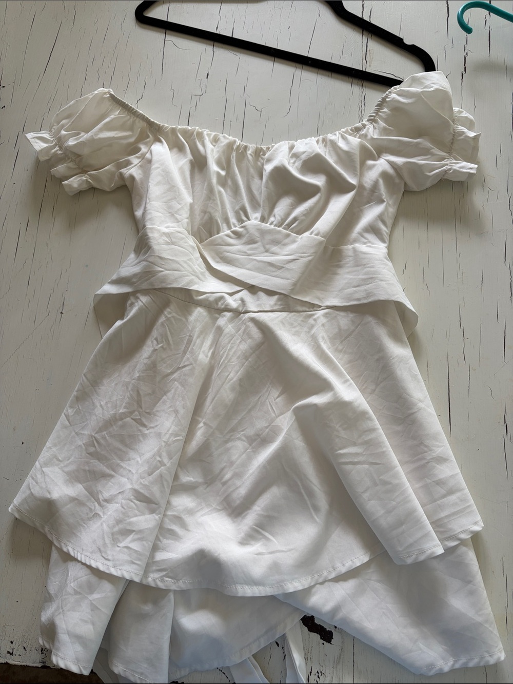 White Off-Shoulder Peplum Women's Top